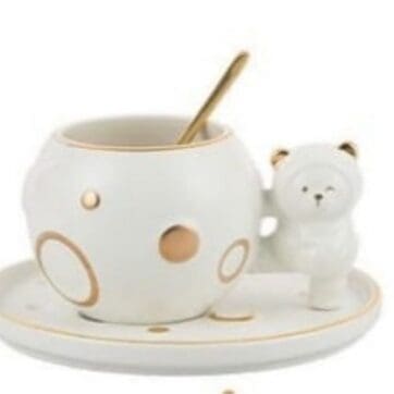 Set taza osito blanco