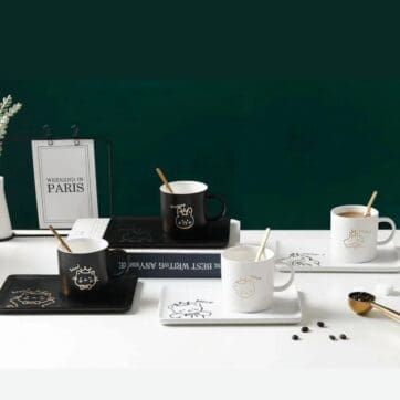 Set taza con plato animalitos