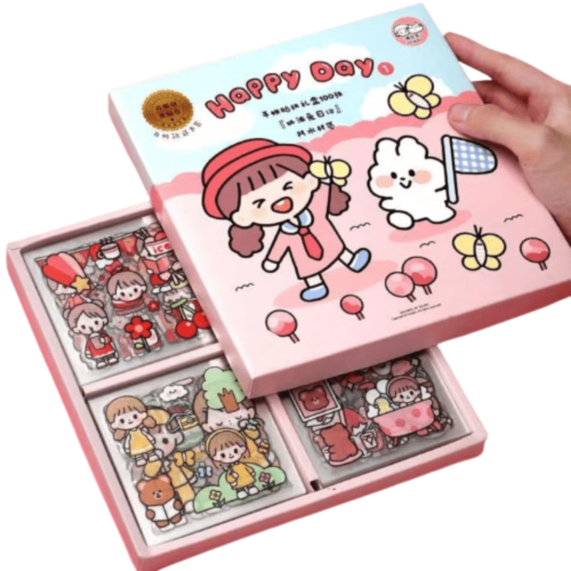 Mega Caja de Stickers diseño Happy…
