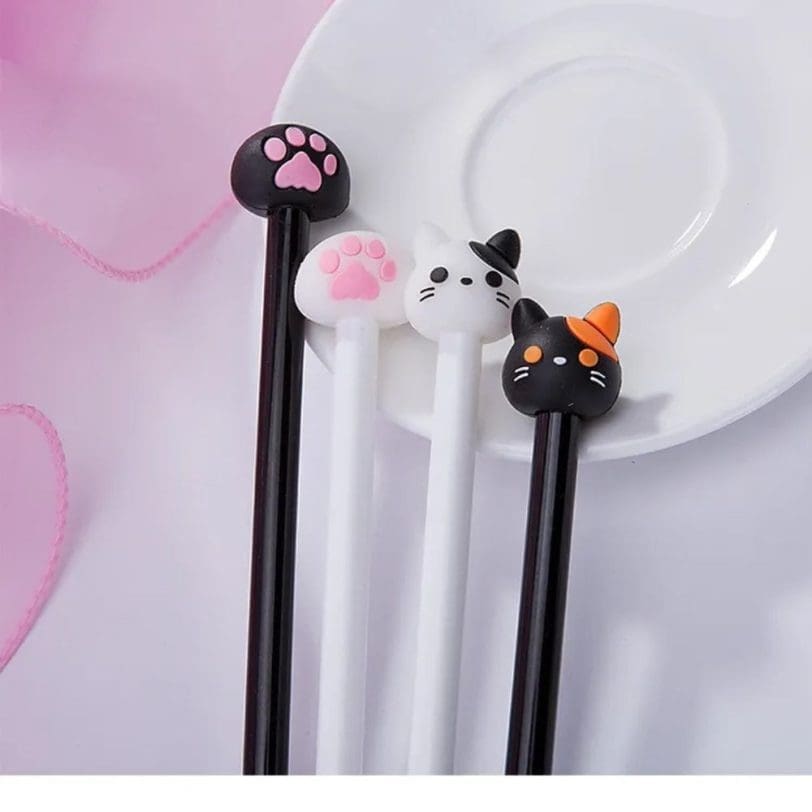 Set de 12 lápices tinta gatito