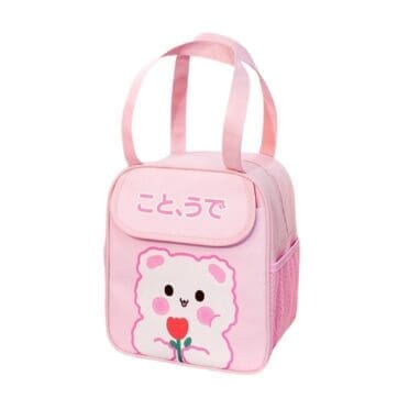 Lonchera Cute color Rosada diseño osito