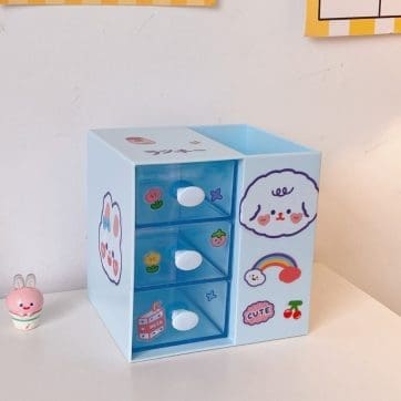 Organizador con cajoncitos Celeste
