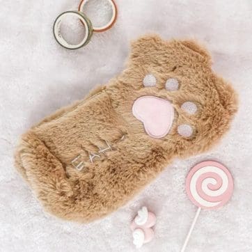 Estuche pata de gatito Café