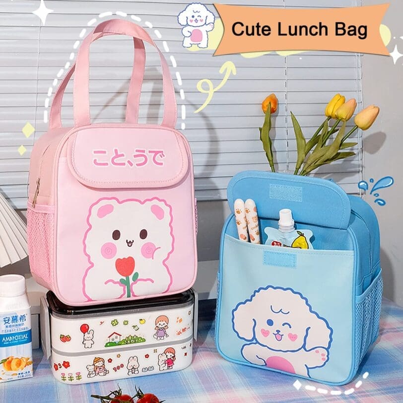 Lonchera Cute color celeste diseño ovejita - Imagen 3
