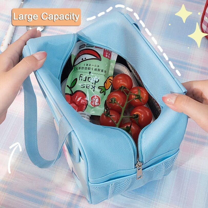 Lonchera Cute color celeste diseño ovejita - Imagen 4